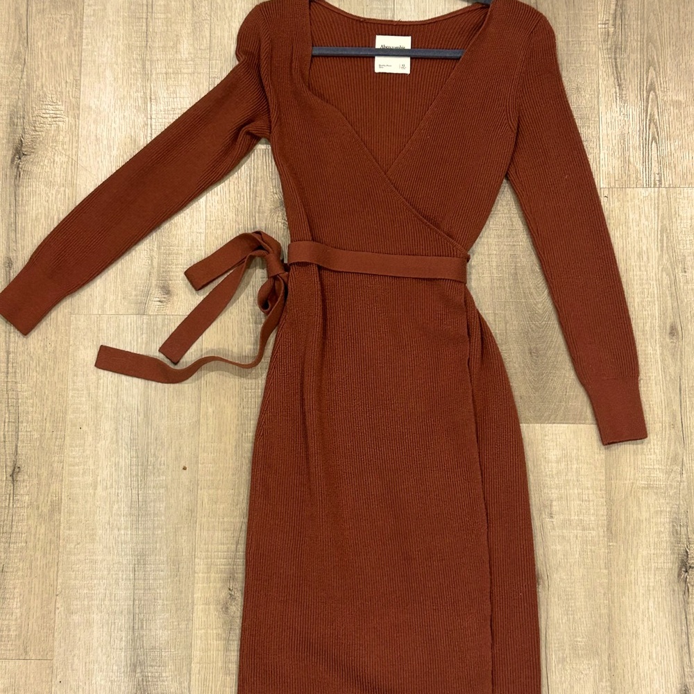 Abercrombie & Fitch long sleeve, wrap sweater dress.